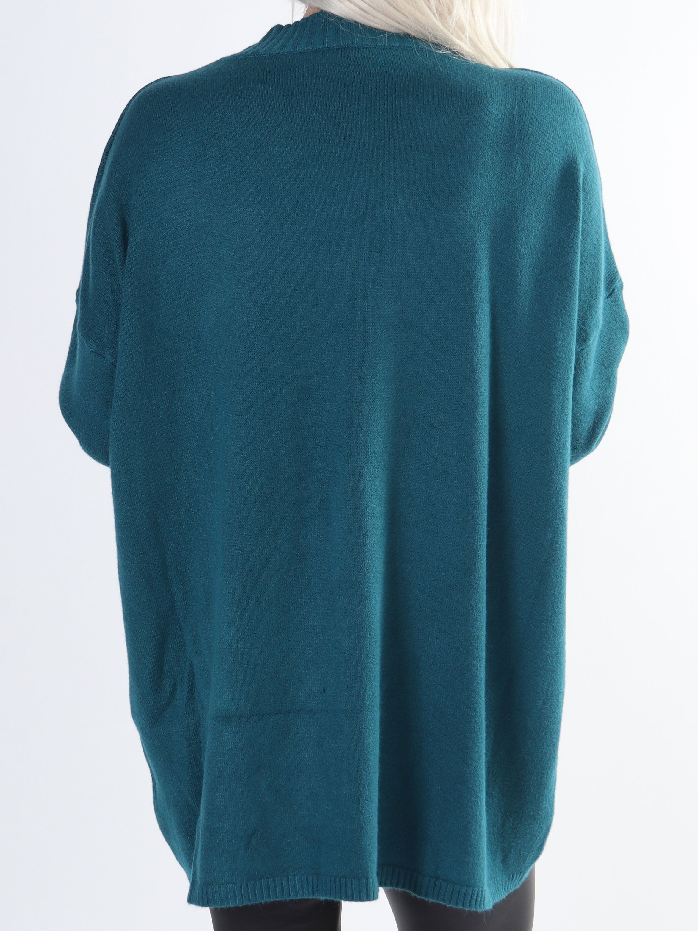 Amora - Lang blød plus size strikbluse